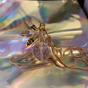 ❣3 for 25❣Fairy Crystal Ball Necklce w Gold chain